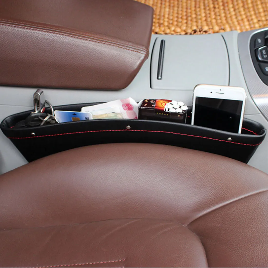 

Car Leather Seat Compartment Glove Box Car Trash Car Leather Storage Box Bag Single