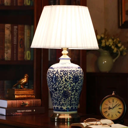 Aliexpress Chinese Blue And White Porcelain Desk Lamps Chinese Blue And White Porcelain Desk Lamps Dimmable China Flower Reading Lamp Home Bedroom Living Room Bed Side Table Light