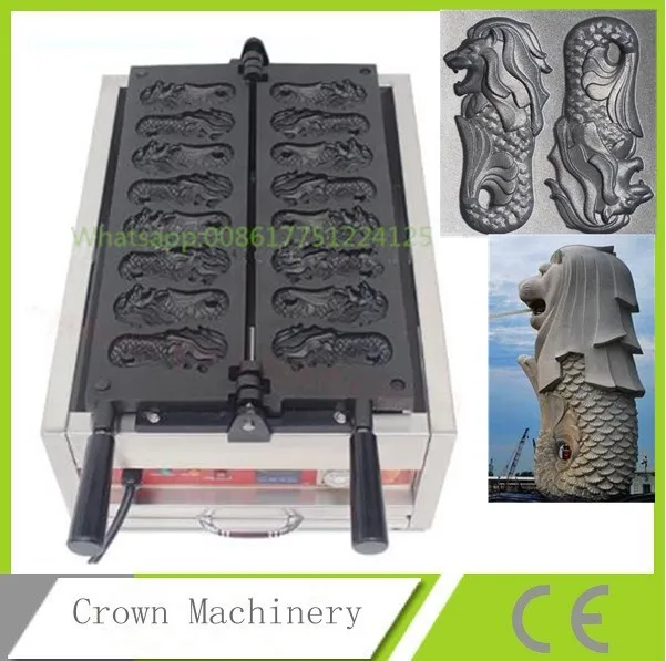Singapore Merlion Waffle Making Machine ; Custom Plate Waffle Machinein Waffle Makers from Home