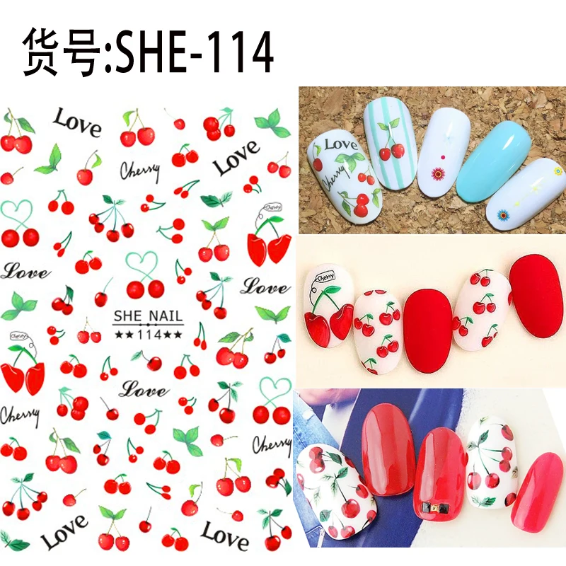 2 sheets adhesive 3d nail sticker foil decals for nails sticker art cartoon design nail art decorations supplies tool