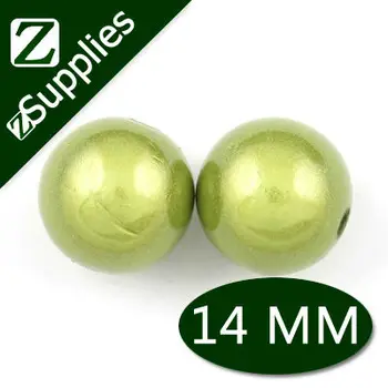 

14mm Green Yellow Round Miracle Loose Beads, Acrylic Beads Perle Magique Wholesale B14I117N01
