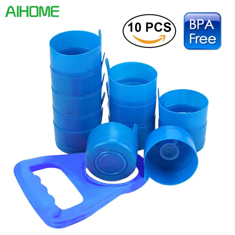 

Non Spill Cap Anti Splash Bottle Caps Reusable For 55mm 3 And 5 Gallon Water Jugs With Water Bottle Handle Pack Of 10