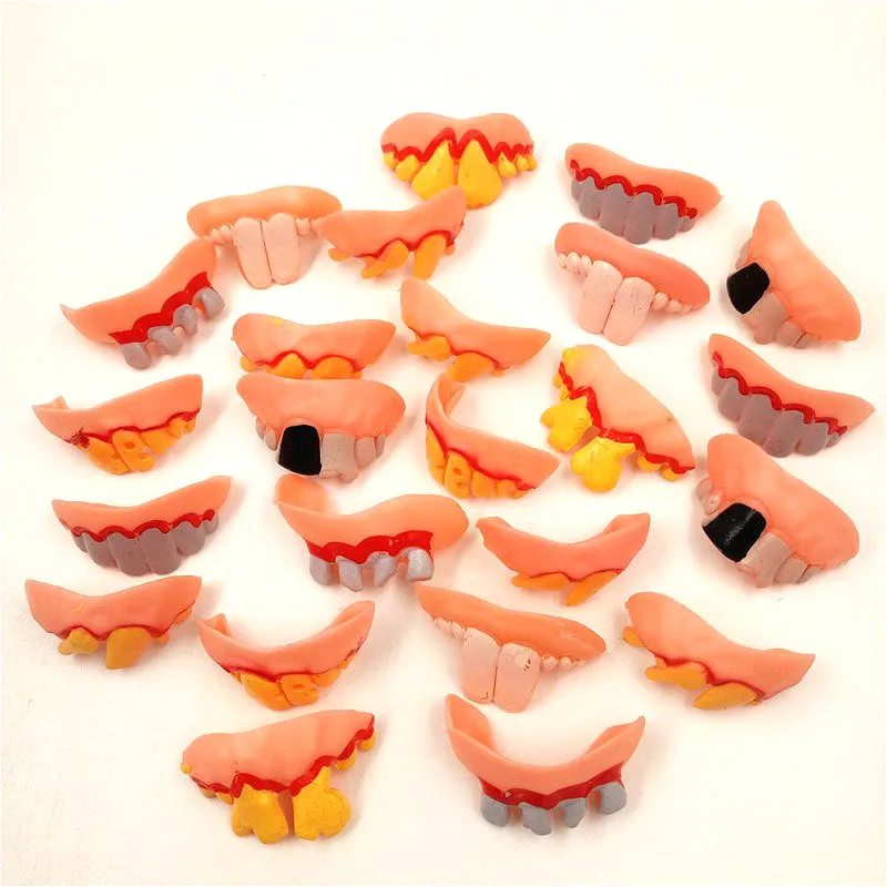 

9 Style Clownery Tricks Property Game Toy Gags & Practical Jokes Halloween Ugly Denture False Rotten Teeth Model Prank Scare