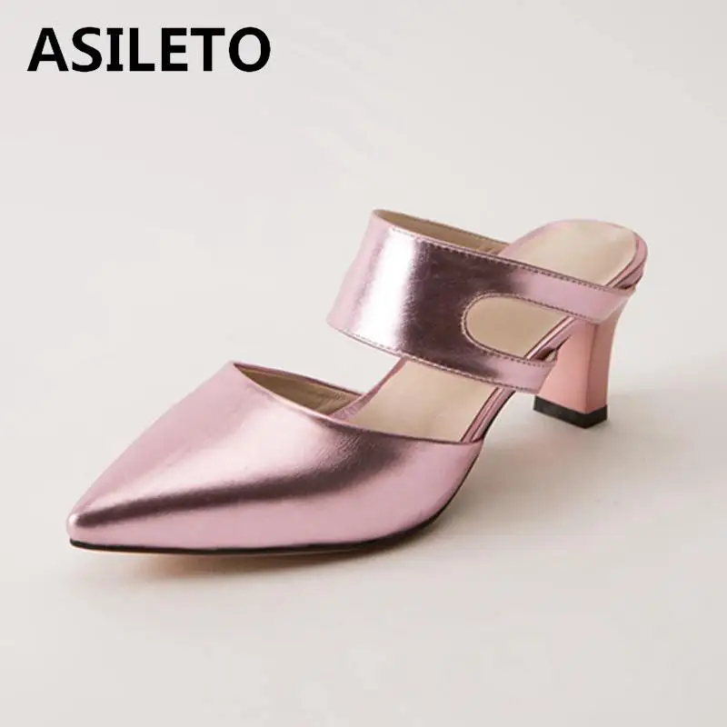ASILETO 2018 Весна Новые модные сланцы женская обувь сексуальные тонкие высокие