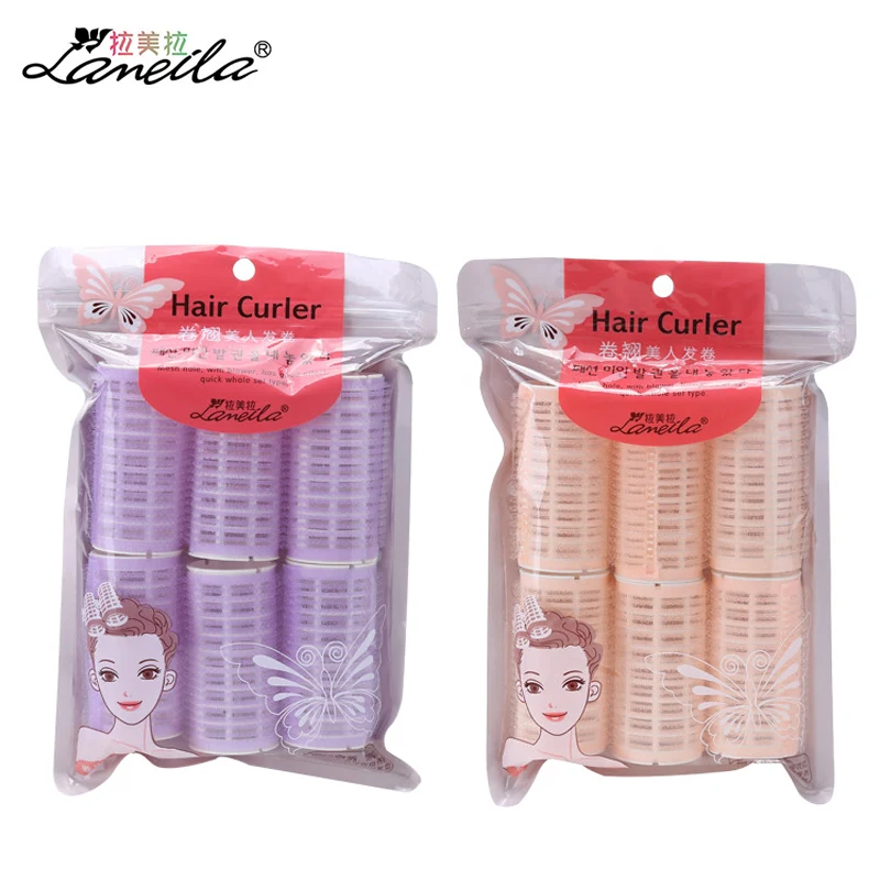 LAMEILA 6pcs Hair Rollers Magic Hair Curlers Soft Plastic Curlers DIY Roller Self Grip Curling Hairstyle