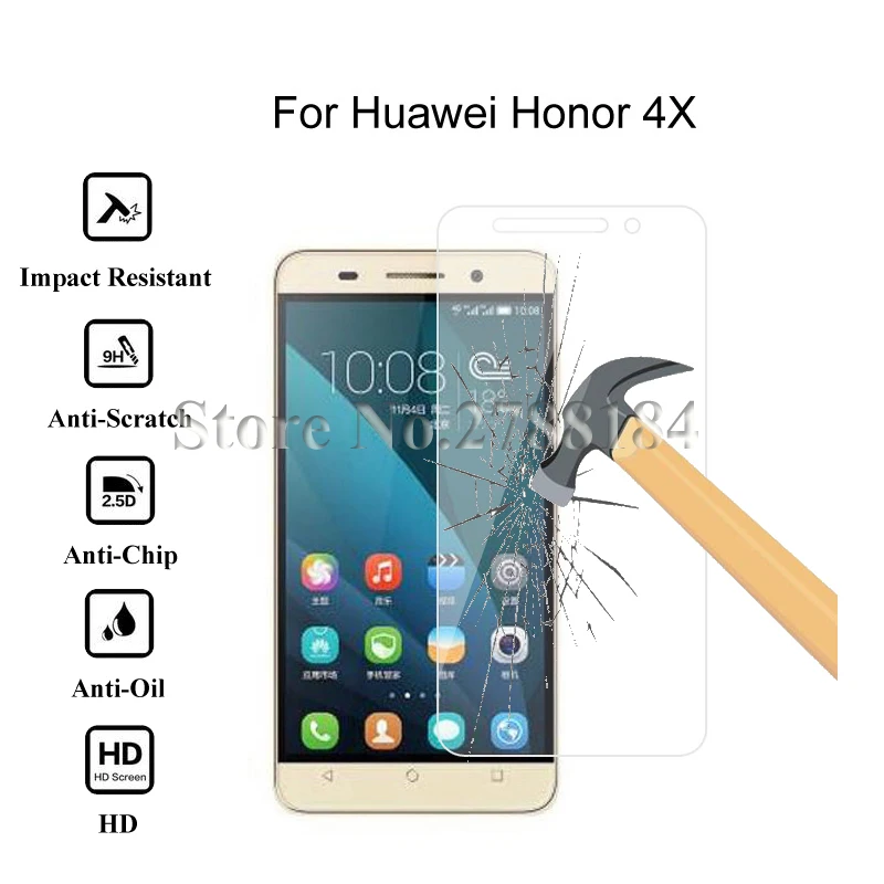 2 шт. абсолютная новинка! Премиум закаленное Стекло для huawei Honor 4X Che2-L11 Экран протектор Защитная пленка, стекло для huawei Honor 4X Стекло