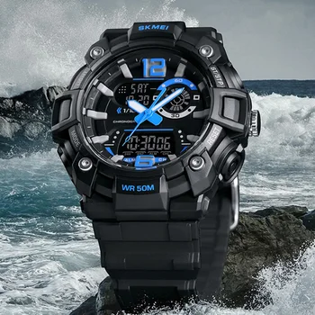 

SKMEI 2019 Sports Watches Men Fashion Dual Display Digital Watch Waterproof Luminous LED Quartz Wristwatch Relogio Masculino