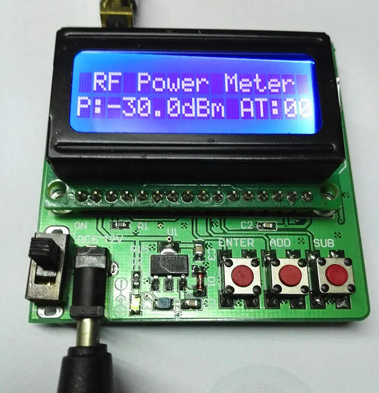 Digital radio frequency RF power meter 75 +16 dBm 1600MHz power attenuationin Integrated