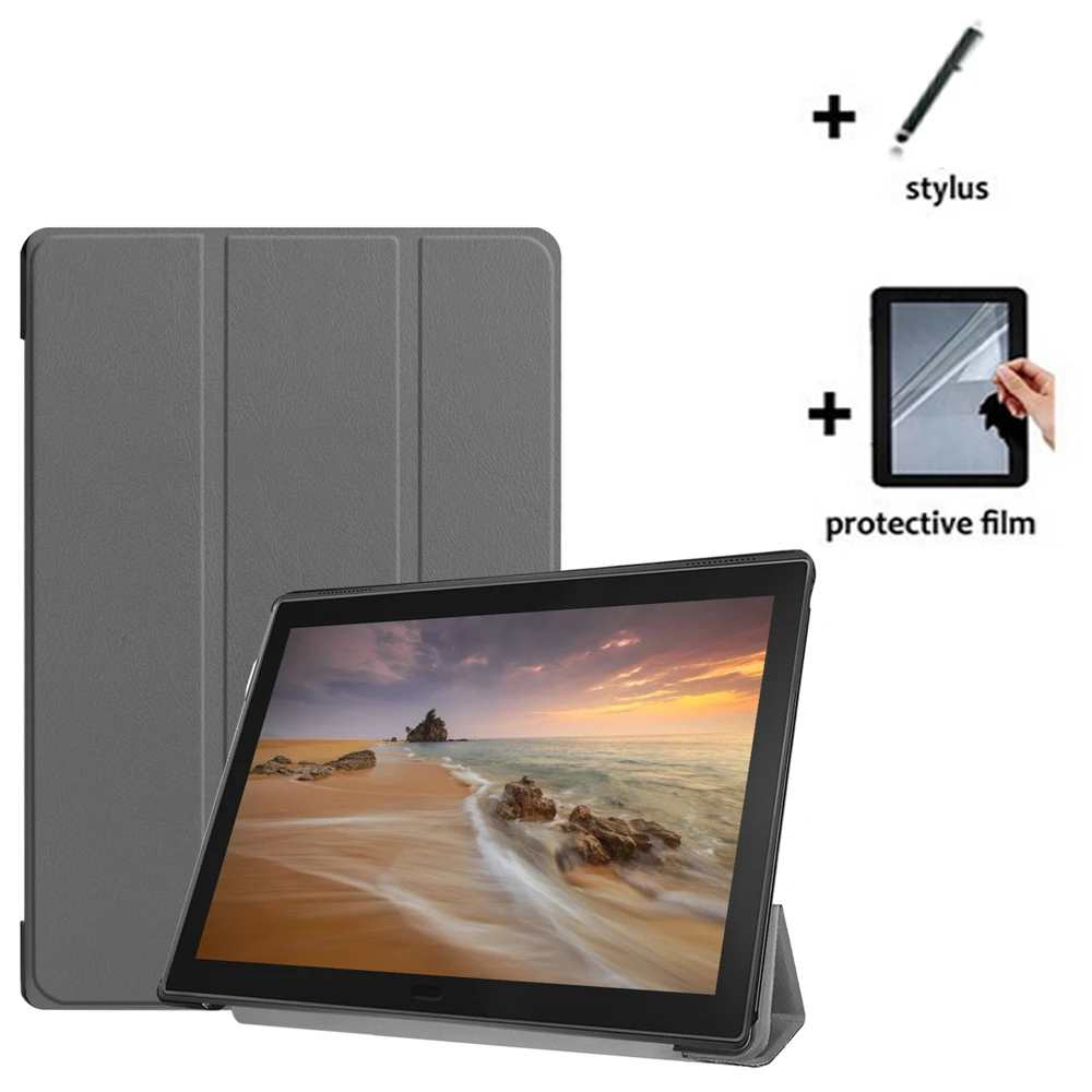 

Ultra Slim Luxury Folio Stand Leather Case Cover +Screen Protector + Stylus For Lenovo Tab E10 10.1 TB-X104F X104M X104N 10.1"