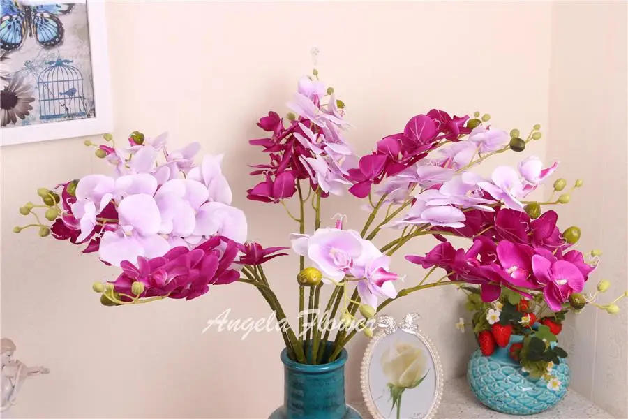 11 шт. искусственный фаленопсис цветок 78 см 7 голов Шелковое украшение искусственные цветы для свадьбы дома отеля вечерние украшения сада орхидеи - Цвет: mix 1