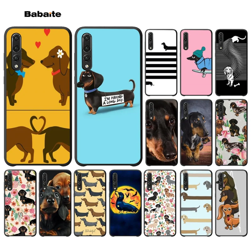 

Babaite Cute cartoon Dachshund dog DIY Phone Case Shell for Huawei NOVE3E P20 Pro Mate10 Lite P10 Plus Mate9 10 Honor 10 View 10