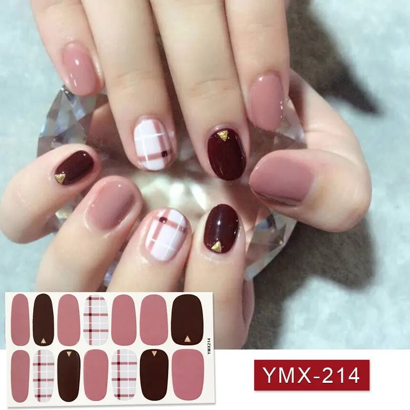 

14Tips/Sheet Beauty Nail Art Stickers Full Cover Sticker Wraps Decorations DIY Manicure Slider Nail Vinyls Adhesive Nails Decals