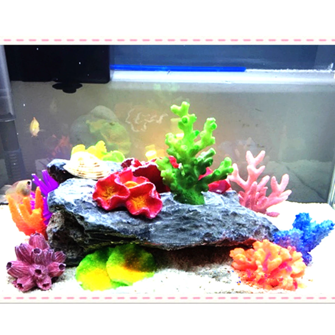 

Colorful Artificial Fish Tank Aquarium Decoration Micro miniature landscape simulation coral flowers Mini Ornament Underwater Pe