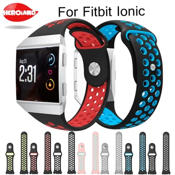 

Double color For Fitbit Ionic accessories pulseira strap replacement Silicone wriststrap band For Fitbit Ionic smart bracelet