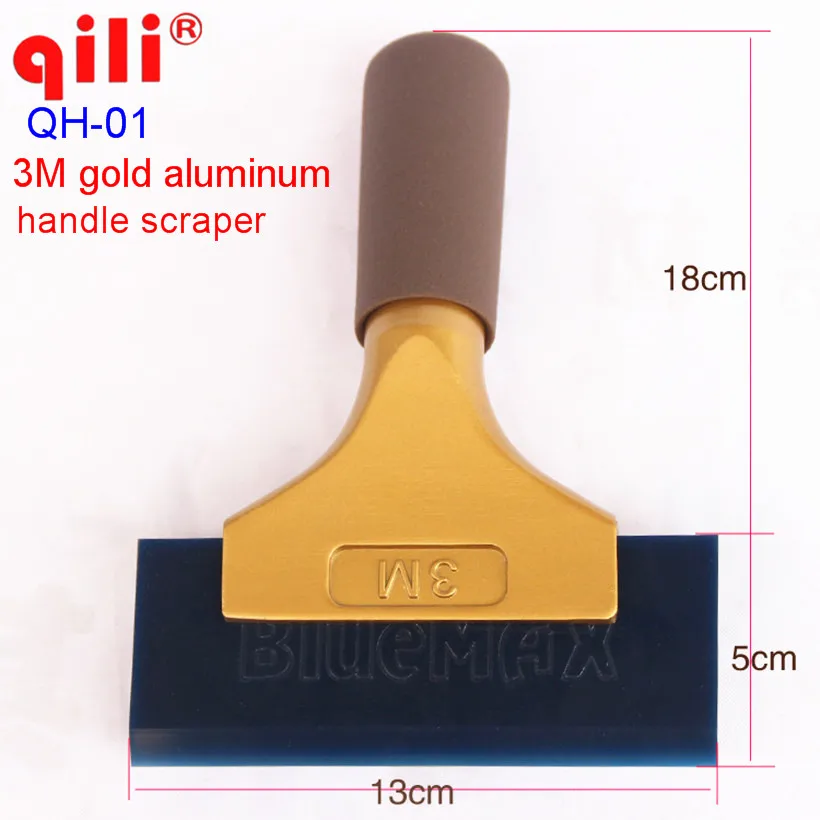 QH-01 резиновый скребок для очистки воды на заднем стекле с золотыми алюминиевыми ручками, виниловый скребок, инструмент, цветная пленка для установки