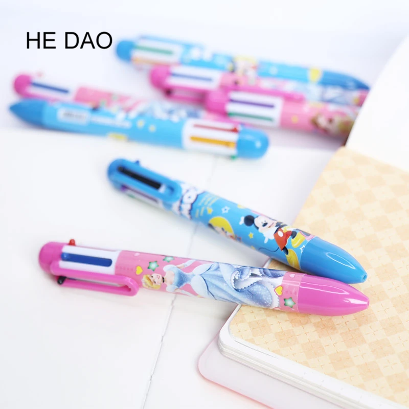 New Arrival Novelty Multicolor Ballpoint Pen Multifunction 6 In1 Colorful Stationery Creative School Supplies