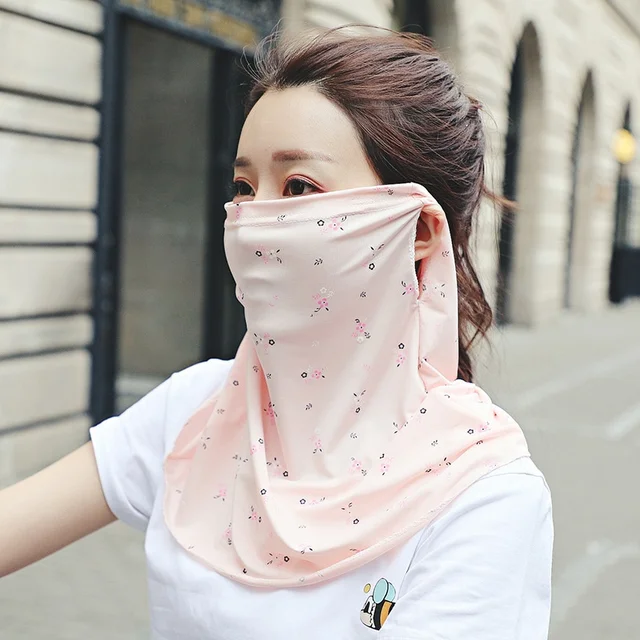 Women Cycling Face Mask Summer UV protection ice silk neck mask Sun