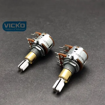 

[VK] ALPS 16 type 10KB 10KA import Japan double dual axis volume potentiometer handle length 25MM 6 foot switch