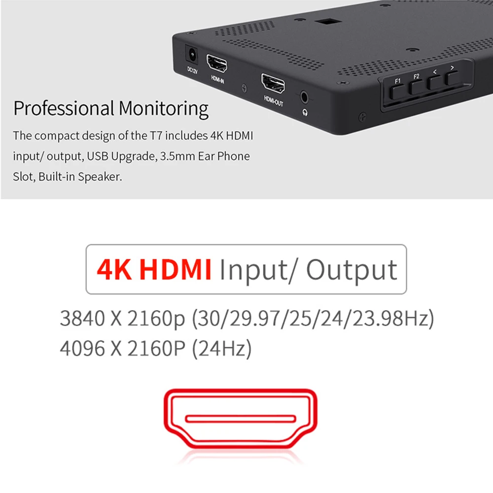 Feelworld T7 7 дюймов на Камера полевая DSLR монитор 4K HDMI ультра Full HD 1920x1200 ЖК дисплей IPS