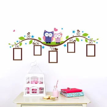 owls photo frame wall stickers home decoration bedrrom animals wall decals mural art living room cartoon