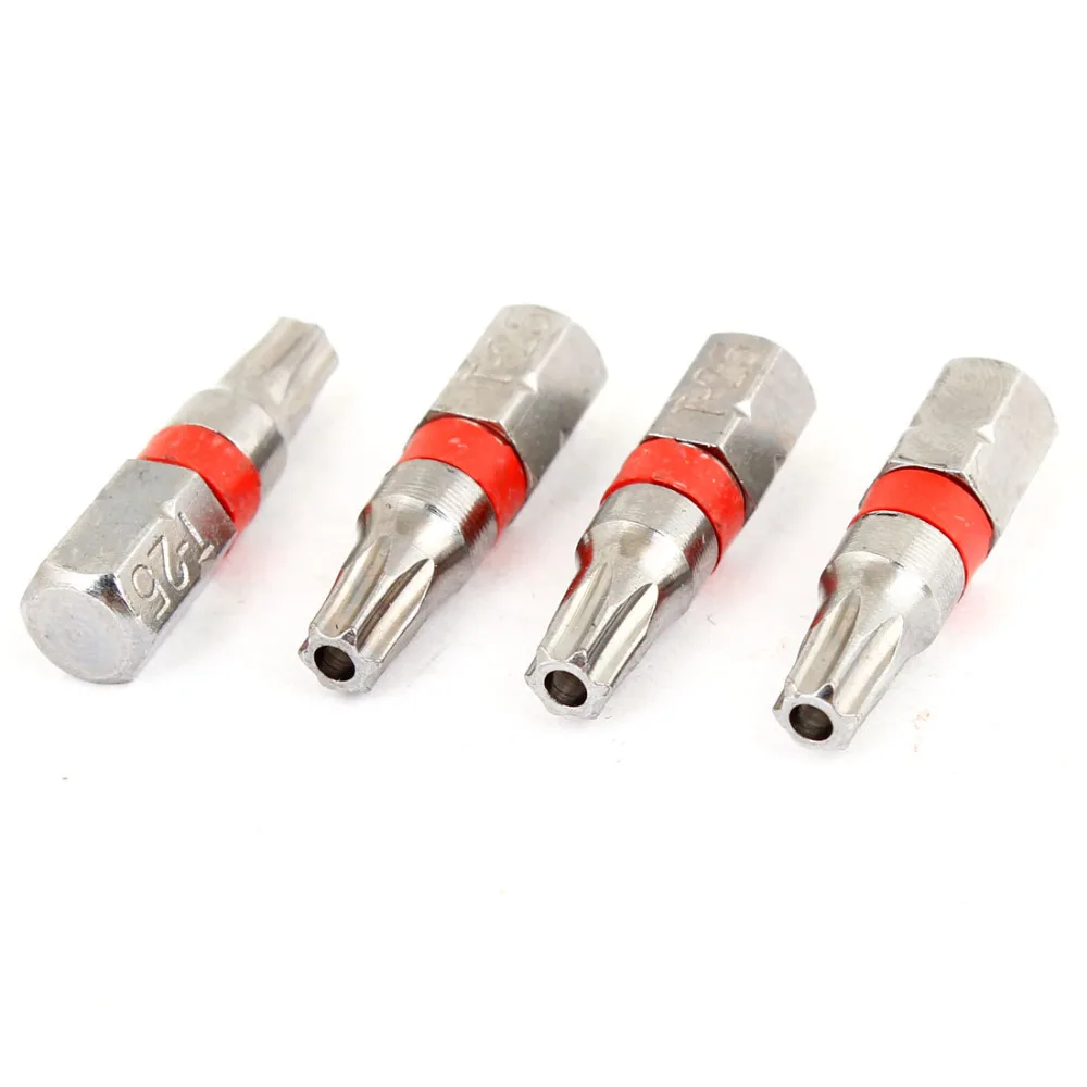 

UXCELL 4pcs 4.4mm T25 Torx Screwdriver Screw Driver Magnetic Screwdriver Bit Star Bit Set Repair Tools Drill Bit Power Hand Tool