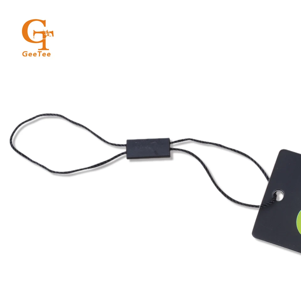 High quality hang tag string seal,cord rope for price tags labels, 18cm  black color two head string,can not take out after tie