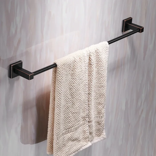 Towel Bars Modern Style Square Towel Bar Wall mounted Solid Brass