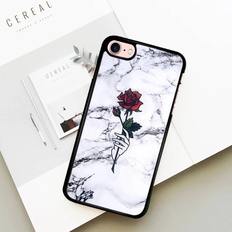 Funda de teléfono de cuerpo completo de silicona Rosa flor para iPhone 8 7 6 6 s 5 5S funda suave de teléfono cubierta trasera para iPhone X XS X Max XR Coqu