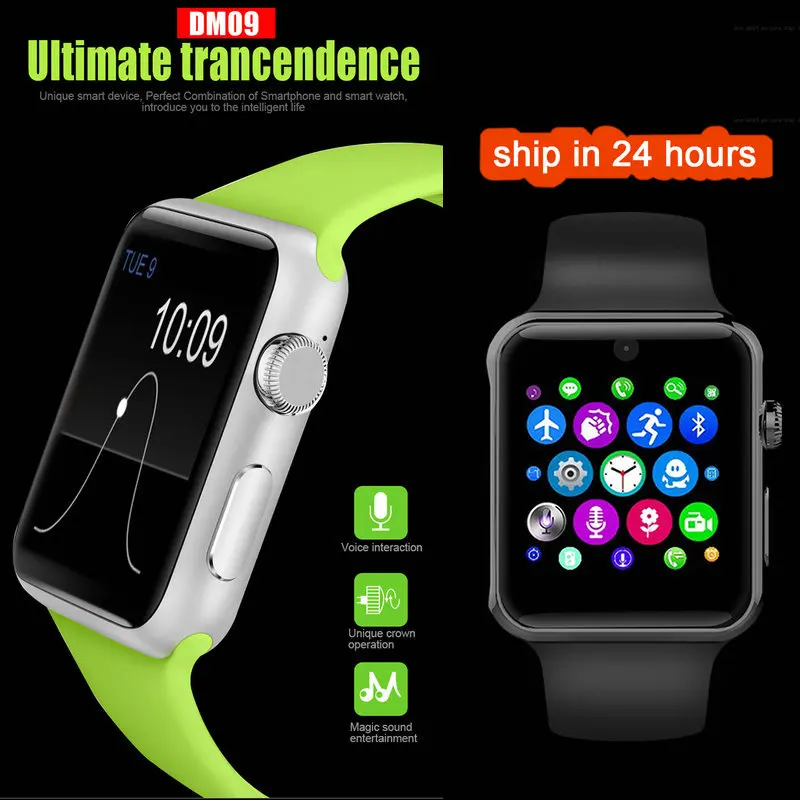 

DM09 Bluetooth Smart Watch Sports HD Screen Support SIM Card Wearable Device Smartwatch For apple Android pk dz09 gt08 LF07watch
