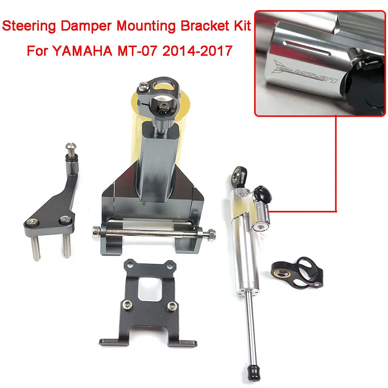 

MT07 MT-07 FZ07 Steering Damper Mounting Bracket Kit Stabilizer Reversed Safety Control For Yamaha MT 07 2013 2014 2015 2017