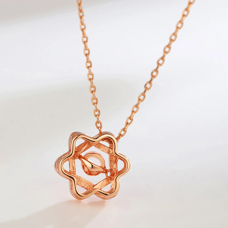 

Natural Sky Blue Topaz Pendant Necklace for Women Six Stars Surrounded Main Stone Series Korean Style