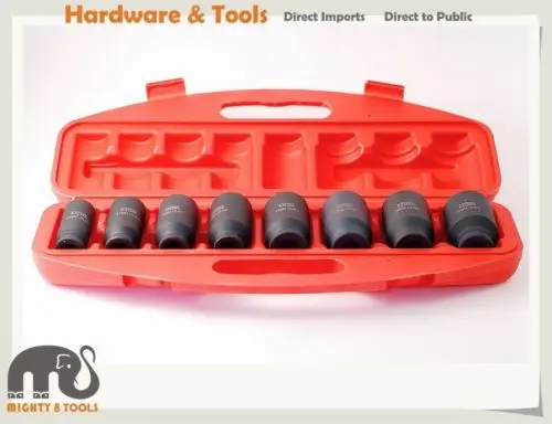 

8pc X-Steel 1/2" Dr. Cr-Mo 6pt Deep Impact Socket Set: 24,27,30,32,34,35,36,38mm