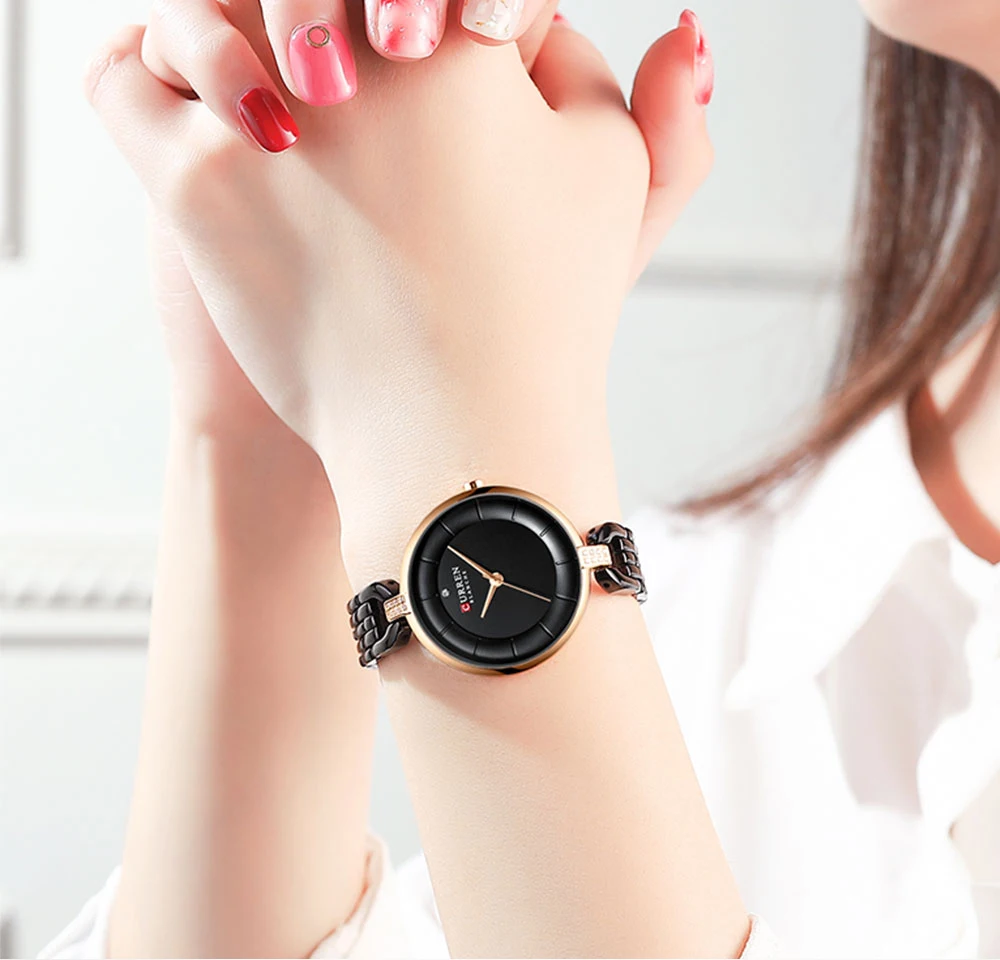 Curren часы женские роскошные брендовые Модные женские наручные часы из нержавеющей стали черные наручные часы для женщин Montre Femme