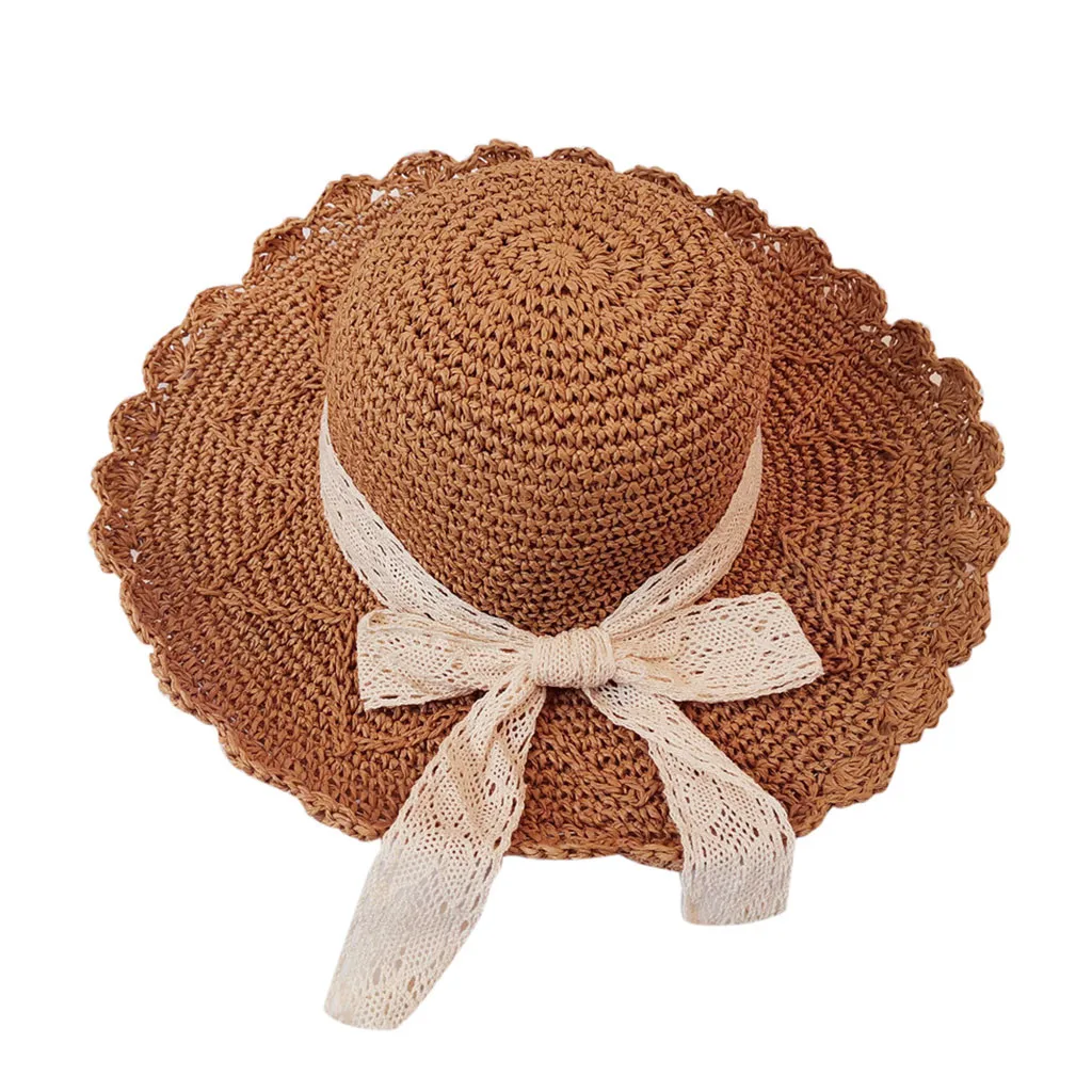 Шляпа от солнца стильная простота Мода Для женщин женская летняя соломенная шляпа с широкими полями флоппи Дерби пляжные Кепки шляпы шляпа от солнца Dropship Mar21