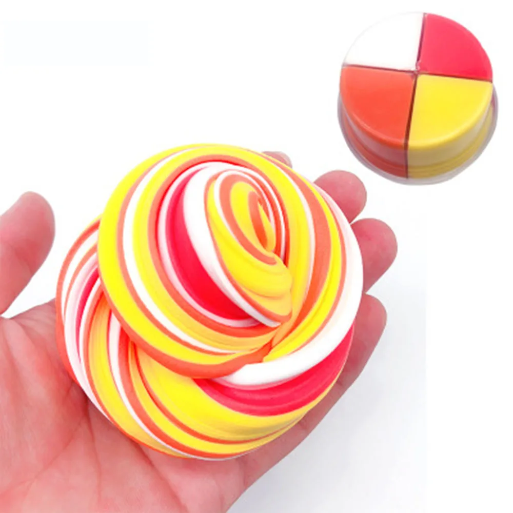 

6 Color Rainbow Color Slime Plasticine Slime Fluffy Stress Relief Toy Interesting Toys Gift Kids Gift Anti Stress Slime