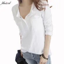 Мода на осень-зиму для женщин с v-образным вырезом, хлопковая Однотонная футболка свободные простой; удобная женская обувь; оригинальная обувь из хлопка футболка нижняя рубашка L201