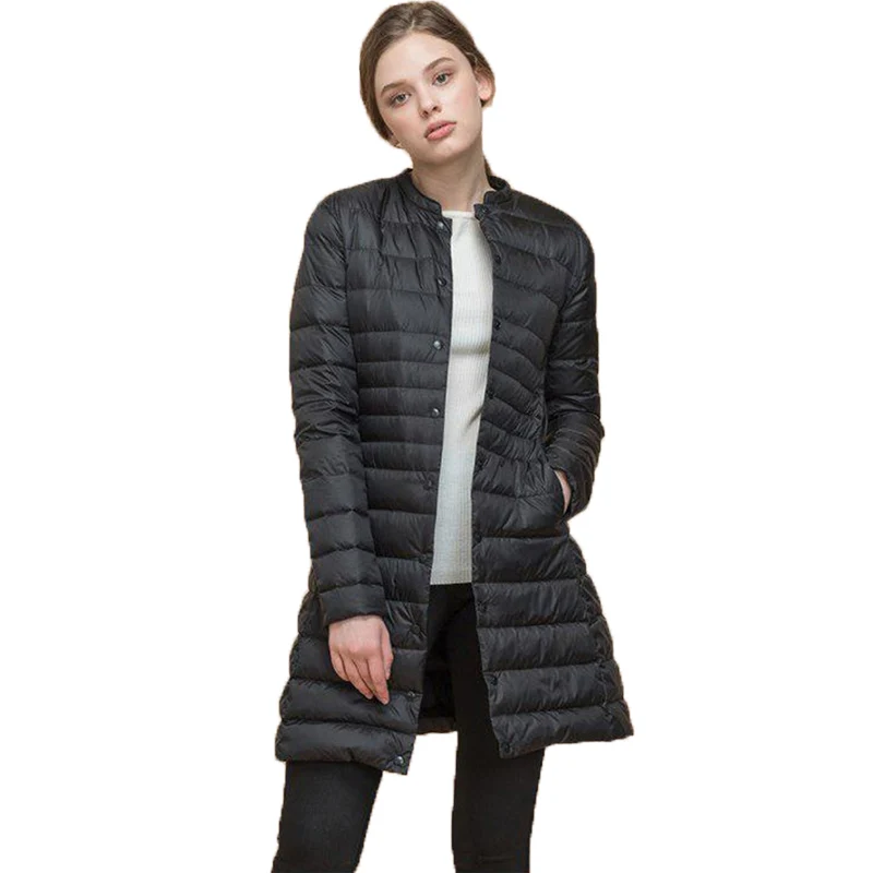 ZOGAA Women's Fashion Solid Long Cotton Coat Winter Parkas Jacket For Women Single Breasted Outerwear Winter Coat S-3XL