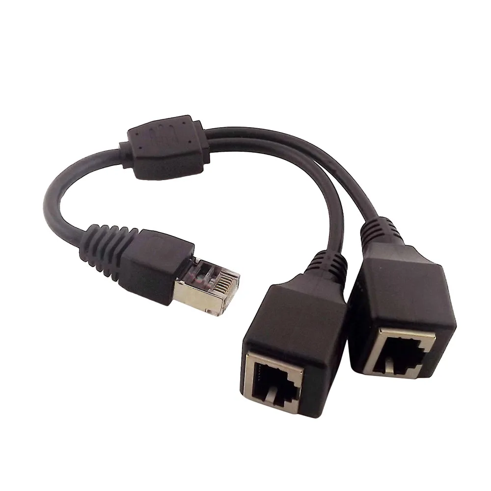 

newNew Develop 1pc RJ45 Male to 2x Female Splitter Ethernet LAN Network Adapter Extension Cable phone accessories Drop Shipping