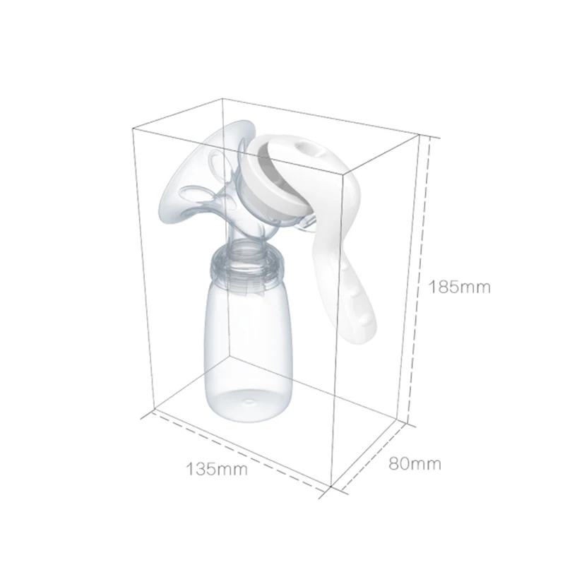 Manual Breast Pump Powerful Baby Nipple Suction 150ml Feeding Milk Bottles Silicone BPA Free Breasts Pumps Bottle Sucking