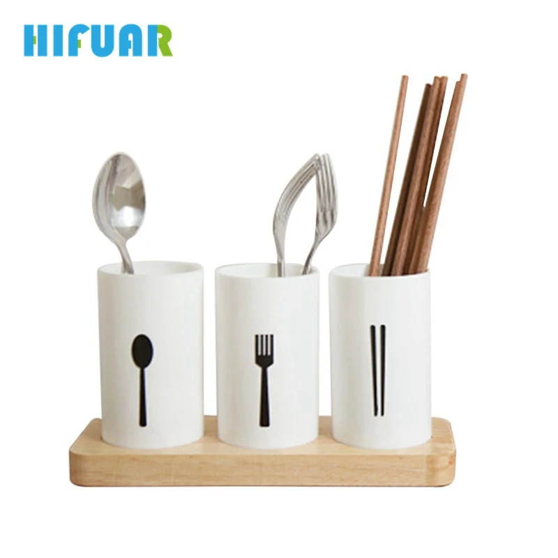 

Hifuar 1Set/3PCs Tableware Tube Storage Box Rack Drain Rack Shovel Spoon Bucket Fork Storage Box Organizer Kitchen Accessories