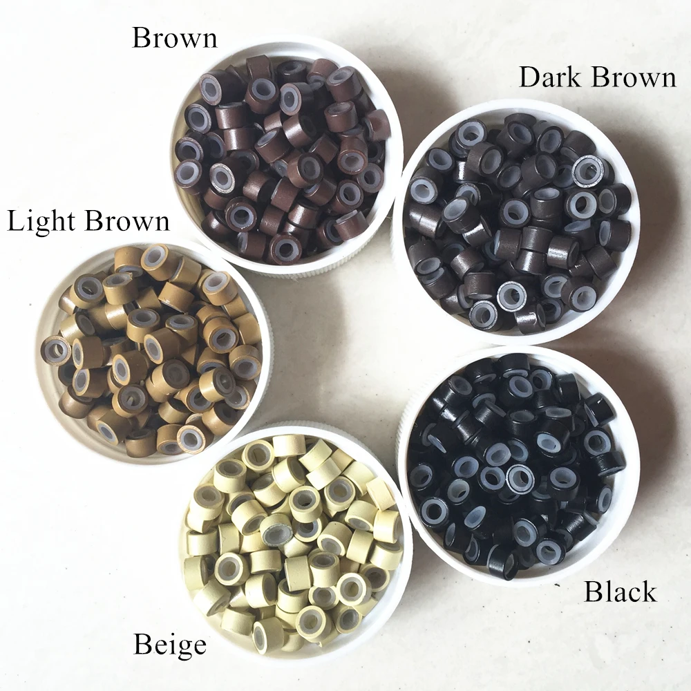 

Wholesale 1000pcs Micro Ring Hair Extensions Silicone Micro Beads Snap-on Tools Hair Ring Micro Loop Ring Hair Extension Ring