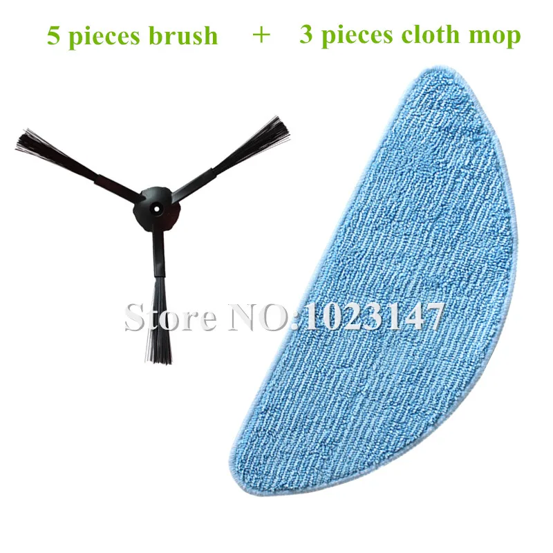 5x Side Brush kit + 3x Cleaning Mop Cloth Replacement for ilife v7 chuwi v7 Robotic Vacuum Cleaner chuwi ilife v7 must have cleaning kit for digital camera air blower cloth brush spray