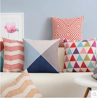 Geometric Throw PillowCase Modern Scandinavian Cushion Cover Red Simple Red And Blue Decorative Pillows Geometric Throw PillowCase Modern Scandinavian Cushion Cover Red Simple Red And Blue Decorative Pillows