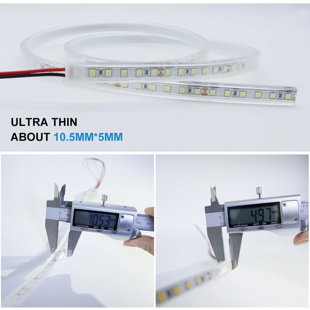 24В Светодиодные ленты SMD 2835 120 светодиодный s/m на открытом воздухе Водонепроницаемый ультратонкий, Гибкий полосы светильник белого цвета, натуральный белый, теплый белый