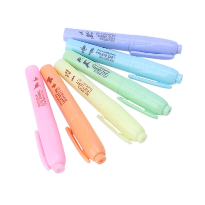 6 шт./компл. конфеты цветной маркер Тетрадь маркеры флуоресцентный маркер линии ручка W15