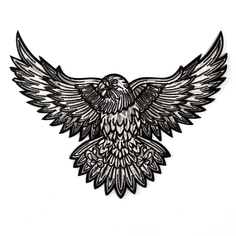 4.22US $ |29.0x22.5(cm) Large 3D Punk Eagle Biker Embroidery applique Iron ...