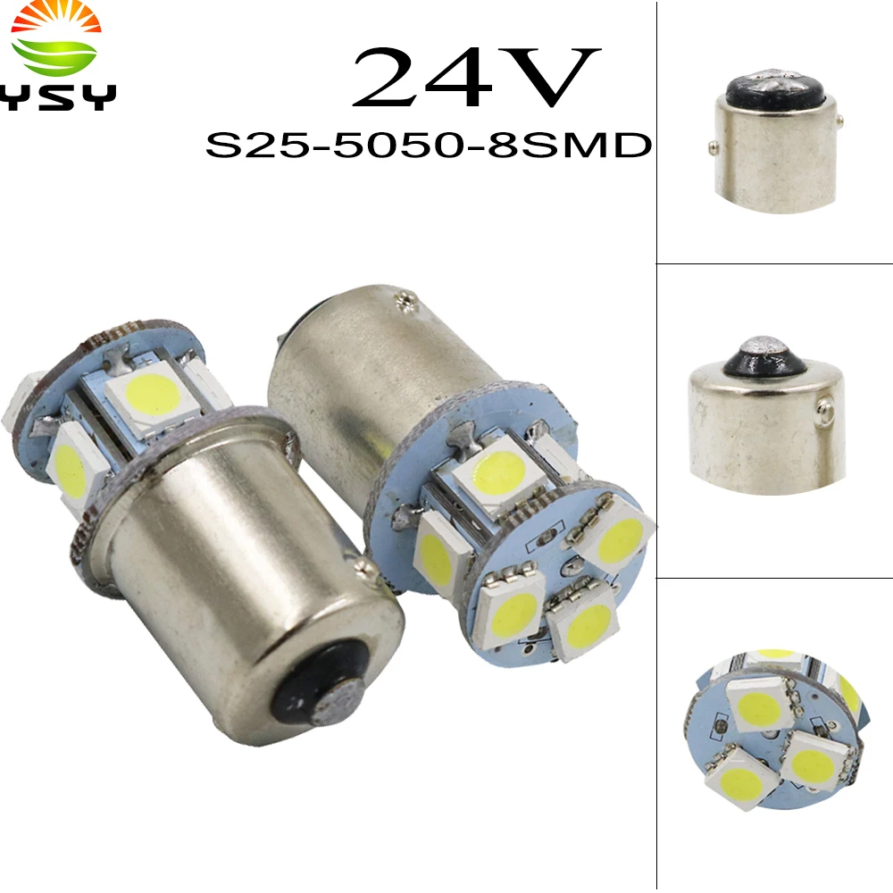YSY 100X 24В S25 P21W 1157 Bay15d 1156 BA15S Автомобильный светодиодный сигнальная Поворотная