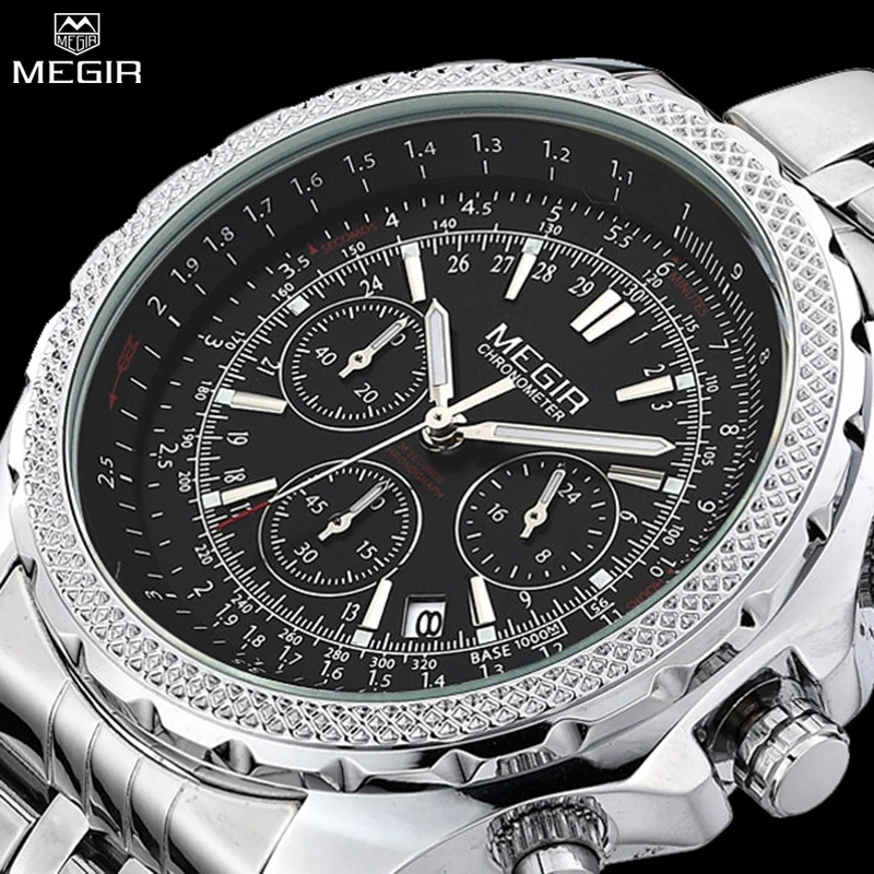 Prix pour Hommes 24 Heures Système Montres Marque MEGIR Montres Hommes Mode Casual Horloge En Acier Plein Analogique Quartz Chronographe Montres Prix pour Hommes 24 Heures Système Montres Marque MEGIR Montres Hommes Mode Casual Horloge En Acier Plein Analogique Quartz Chronographe Montres
