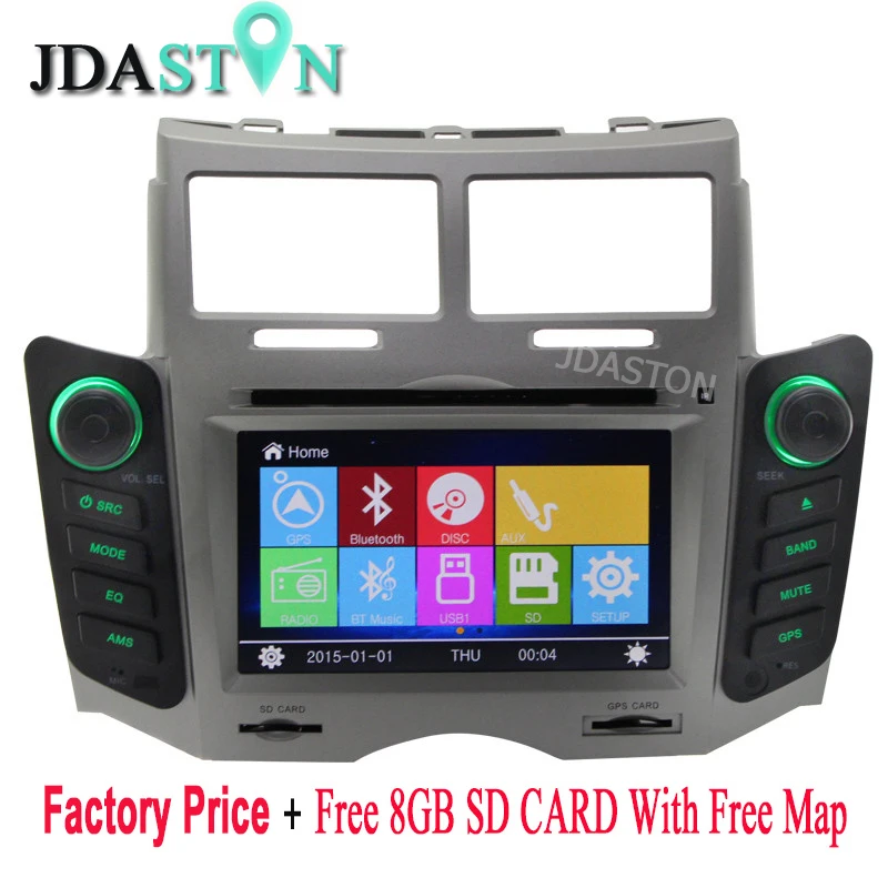 

JDASTON Car DVD Player For TOYOTA YARIS 2005 2006 2007 2008 2009 2010 2011 Navigation GPS Audio Radio multimedia Stereo Headunit