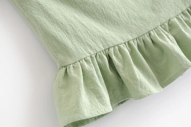 Shemujersky Green Halter Tops Summer Off Shoulder Streetwear Bandage Cropped Sexy Ruffles Women Crop Tops